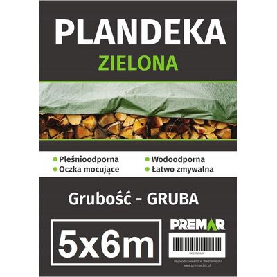Plandeka 5 x 6 m gruba zielona