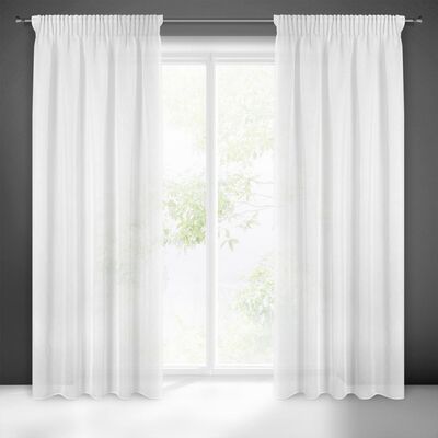 Zasłona gotowa na taśmie marszczącej MARGO 270 x 140 cm biały