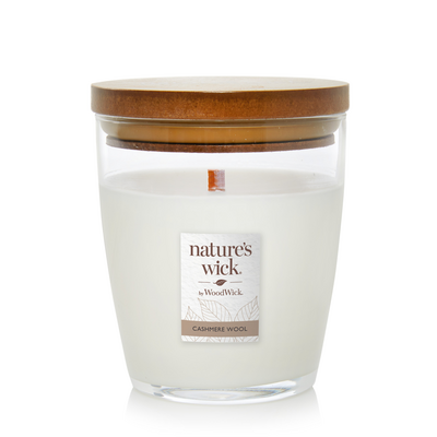 Świeca w szkle z drewnianym knotem Nature`s Wick by WoodWick Cashmere Wool