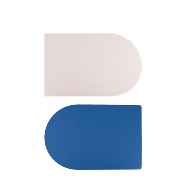 Mata stołowa ekoskóra dwustronna 45 x 30 cm niebieska/ecru