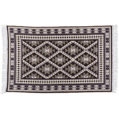 Dywan Kilim 70 x 140 cm ramka brązowy