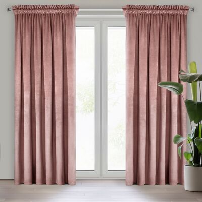 Zasłona na taśmie marszczącej ROSA 140 x 270 cm różowy