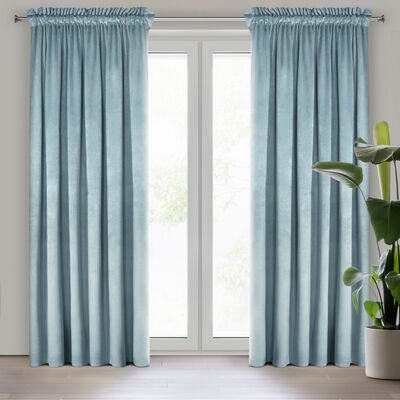 Zasłona na taśmie marszczącej ROSA 140 x 270 cm turkusowy