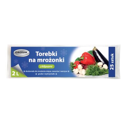 Torebki na mrożonki z klipsem 2 l Grosik
