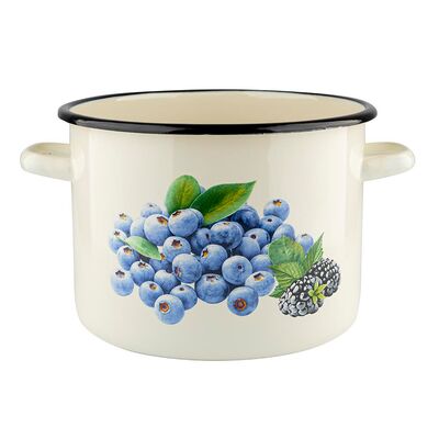 Garnek emaliowany prosty BORÓWKA 22 cm 6 l UA