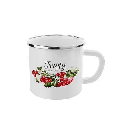 Kubek emaliowany prosty KALINA 9 cm 550 ml