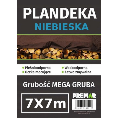 Plandeka 7 x 7 m niebieska PL