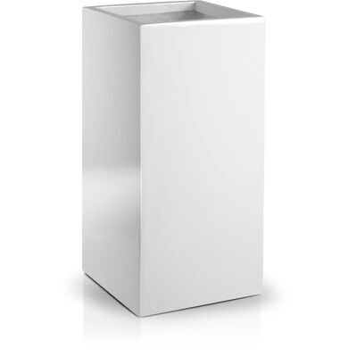 Donica z włókna szklanego wysoki kwadrat 60 cm biały
