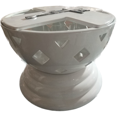 Znicz tradycyjny Ceramika SZT1 36 cm biały Ilumini