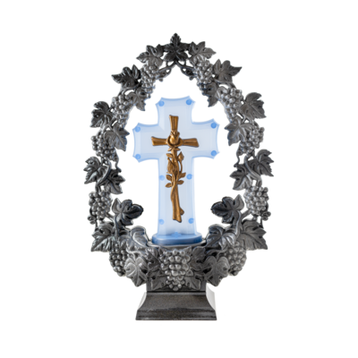 Znicz Cezar winogrono 36,5 cm srebrny