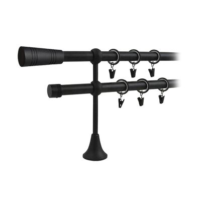 Karnisz podwójny VICTORIA 200 cm 19 mm czarny TUBO
