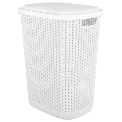 Kosz na bieliznę rattan 57 l biały