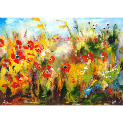 Obraz na płótnie 50 x 70 cm Łąka malowana