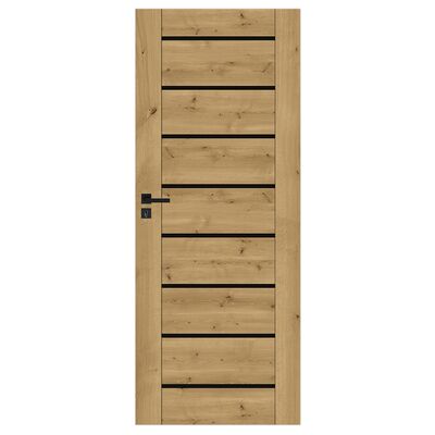 Drzwi pokojowe PRIM dąb górski czarne 80 prawe