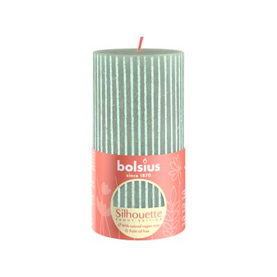 Świeca pieńkowa Rustic 6,8 x 13 cm jadeitowa zieleń Bolsius