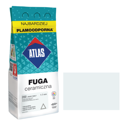 ATLAS Fuga ceramiczna 200 zimny biały alubag 2 kg