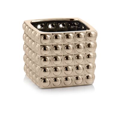 Wazon kwardratowy 15 cm złoty