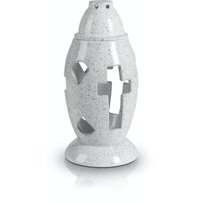Lampion stożek 22 cm biały