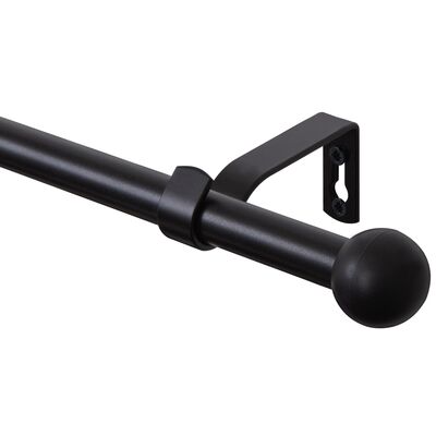 Karnisz pojedynczy Base I 200 cm 16 mm kula czarny mat