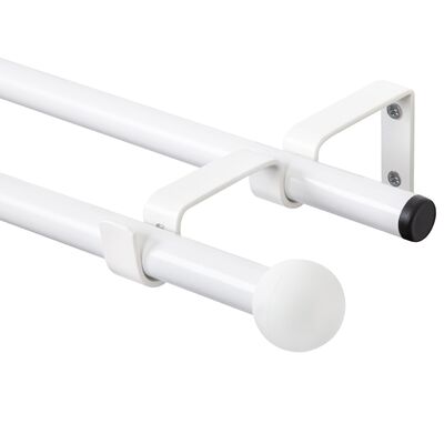 Karnisz podwójny Base II 160 cm 16 mm kula biały mat