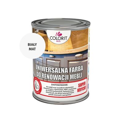 Farba do renowacji mebli biały mat 0,75 l Colorit