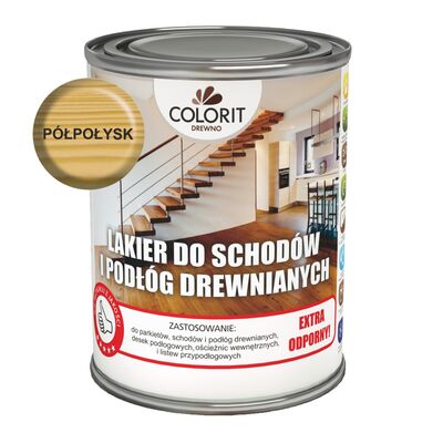 Colorit Drewno Lakier do schodów i podłóg drewnianych Bezbarwny półpołysk 0,75 l