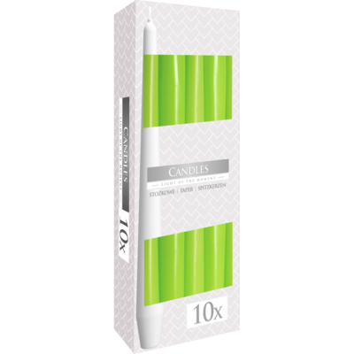 Świeca stożek 24,5 cm seledynowy 10 szt. Bispol