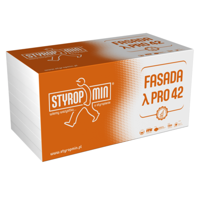 STYROPMIN Płyta standardowa FASADA PRO 42 gr.100 gładka 500 x 1000