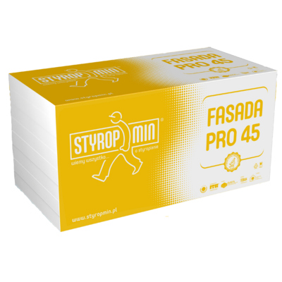 STYROPMIN Płyta standardowa FASADA PRO 45 gr.080 gładka 500 x 1000