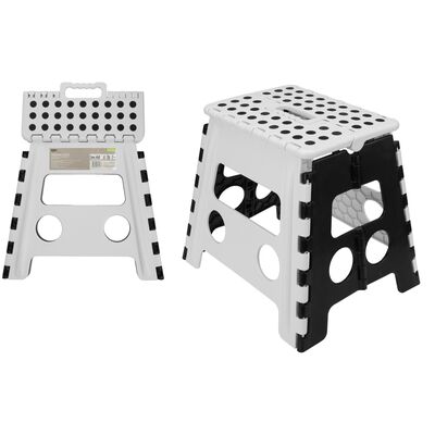 Taboret składany ALEX 32 cm black white