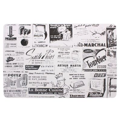 Podkładka NEWSY 45 x 30 cm biało-czarny