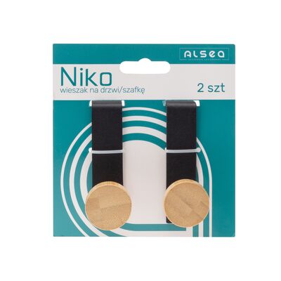 Wieszak na drzwi-szafkę Niko czarny 2 sztuki