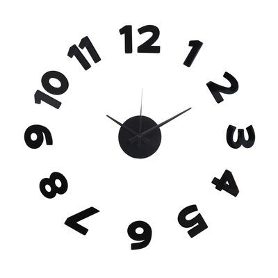 Zegar naklejany STICKER MATTE śr. 100 cm czarny