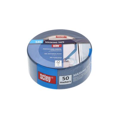 Scley Taśma maskująca 48 mm x 50 m niebieska akryl 30 dni FSC