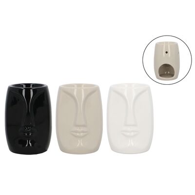 Kominek ceramiczny 7,5 x 11 cm kremowy/biały/czarny