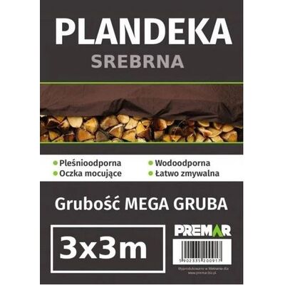 Plandeka 3 x 3 m srebrna