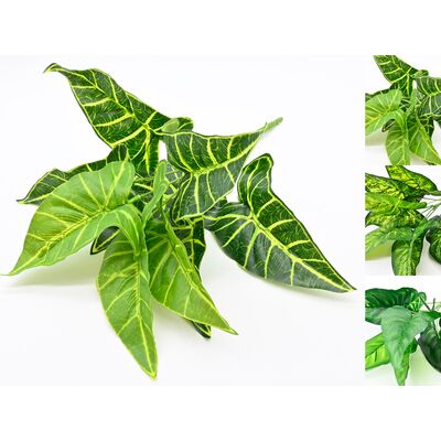 Liście alokazji 9 sztuk 38 cm zielone mix wzorów