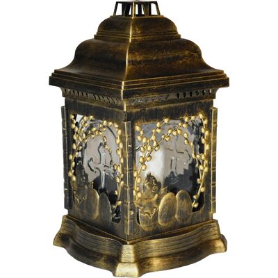 Znicz szklany Katedra Kurczaczek 25,5 cm czarny złoty