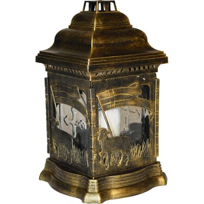 Znicz szklany Katedra Baranki 25,5 cm czarny złoty