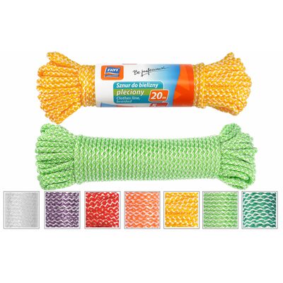 Sznur do bielizny pleciony 5 mm 20 m