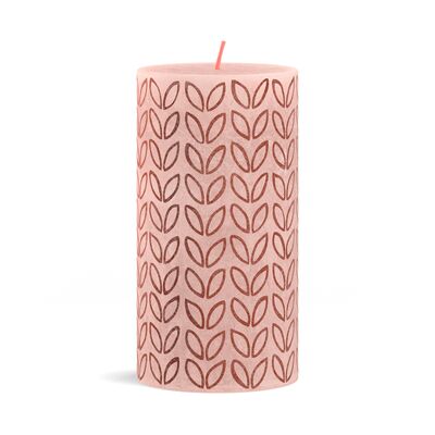 Świeca pieńkowa 13 x 6,8 cm rustic mglisty róż BOLSIUS