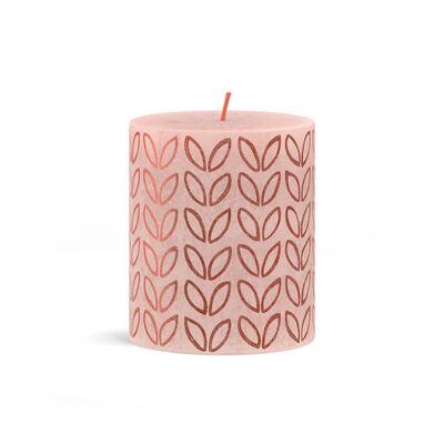 Świeca pieńkowa 8 x 6,8 cm rustic mglisty róż BOLSIUS