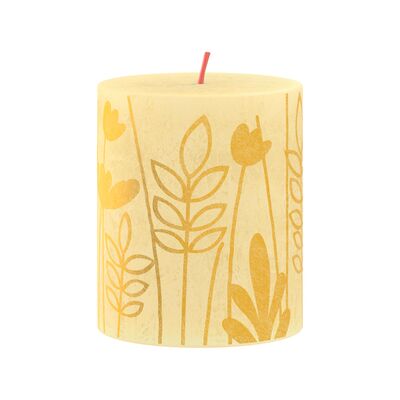 Świeca pieńkowa 8 x 6,8 cm rustic maślany BOLSIUS