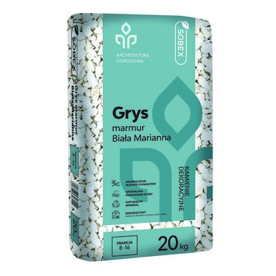 Sobex Grys marmur Biała Marianna 20 kg (8-16)