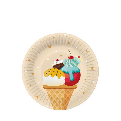 Talerze papierowe okrągłe 18 cm Ice Cream Eco 10 szt.