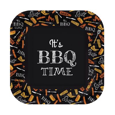 Talerze papierowe kwadratowe 23 cm BBQ Party Eco 10 szt.