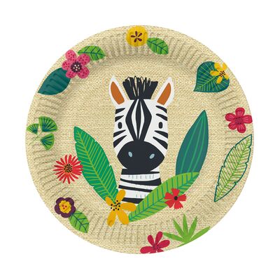 Talerze papierowe okrągłe 23 cm Jungle Friends Eco 10 szt.