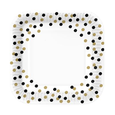 Talerze papierowe kwadratowe 23 cm Confetti Eco 10 szt.