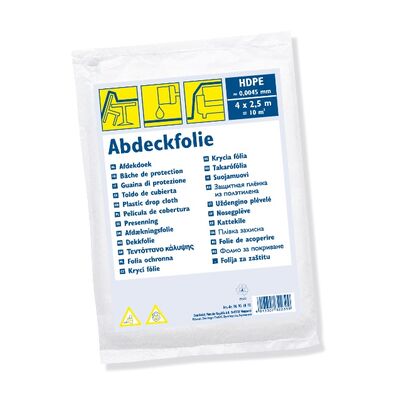 Folia ochronna z taśmą CQ F-HDPE 240 cm x 16 m niebieska tynkarska C20 cm