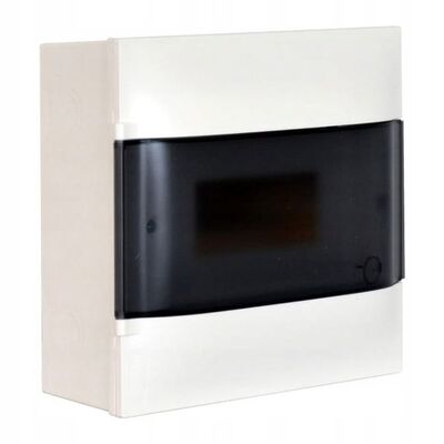 Rozdzielnica naścienna PRACTIBOX S 1x8 z przezroczystymi drzwiami